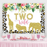 Leopard Getreide Und Blumen Tiere 2 Geburtstag Hintergrund